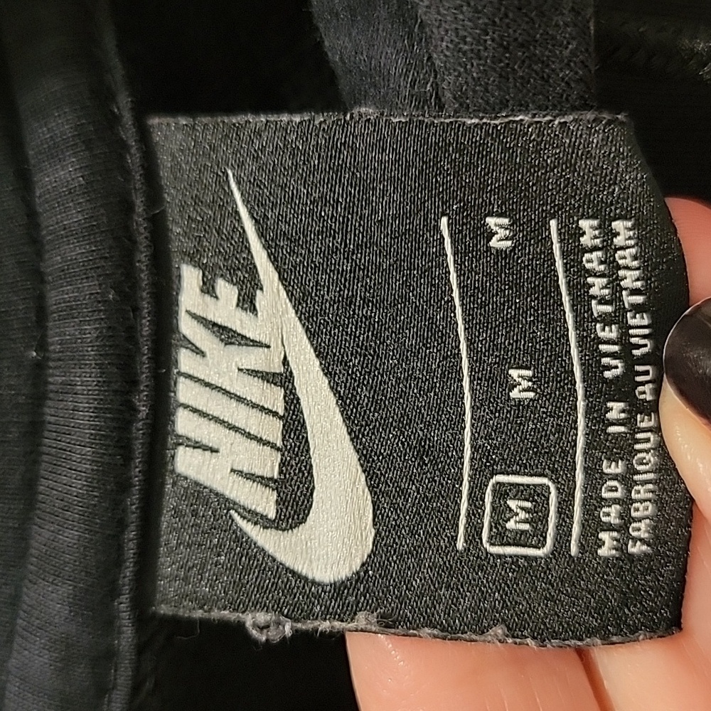 Nike Black Hoodie White Logo Size Medium - Picture 3 of 6